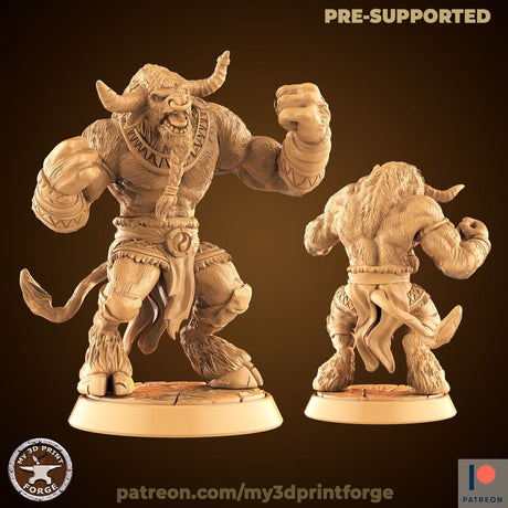 CowFolk Shaman Miniature | 370 - Tabletop RPG & D&D miniature. Perfect for wargaming & collectors