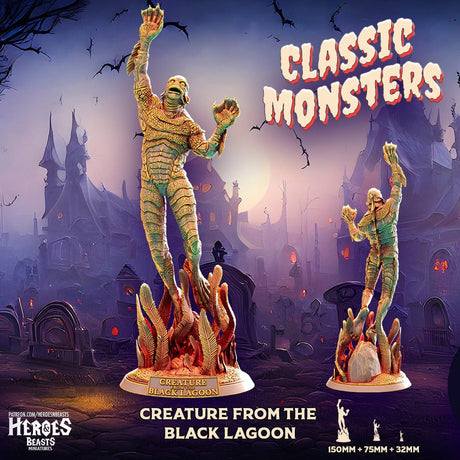 Creature Black Lagoon Miniature | The Creature - Tabletop RPG & D&D miniature. Perfect for wargaming & collectors