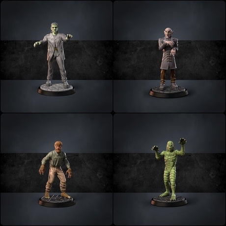Creepy gang, bandits Miniature | Full Set All Models - Tabletop RPG & D&D miniature. Perfect for wargaming & collectors