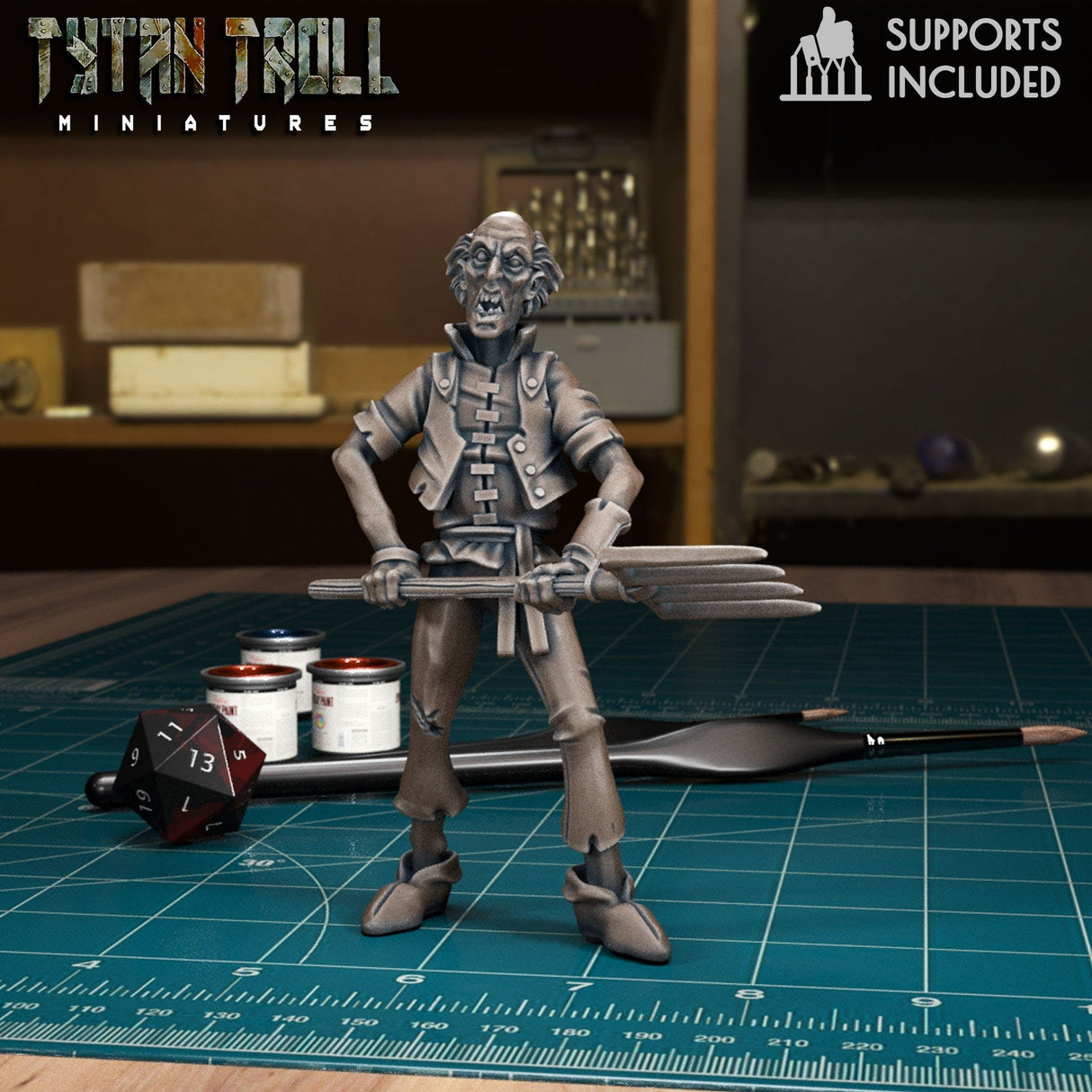 Creepy Villager Miniature | Villager 1 - Tabletop RPG & D&D miniature. Perfect for wargaming & collectors