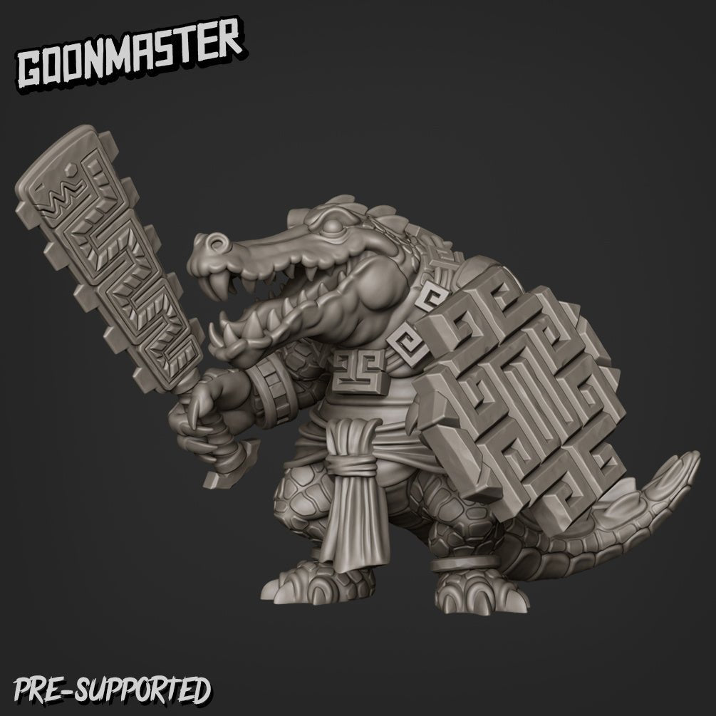Crocodile Guard Miniature | A - Tabletop RPG & D&D miniature. Perfect for wargaming & collectors