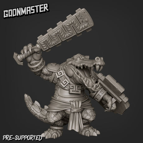 Crocodile Guard Miniature | B - Tabletop RPG & D&D miniature. Perfect for wargaming & collectors
