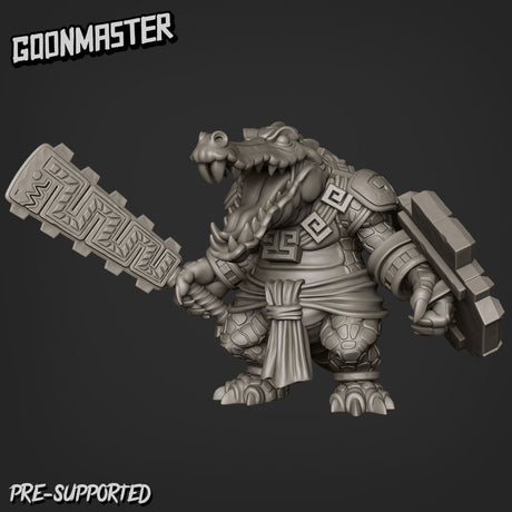 Crocodile Guard Miniature | C - Tabletop RPG & D&D miniature. Perfect for wargaming & collectors