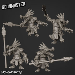 Crocodile Miniature | Set of 4 - Tabletop RPG & D&D miniature. Perfect for wargaming & collectors