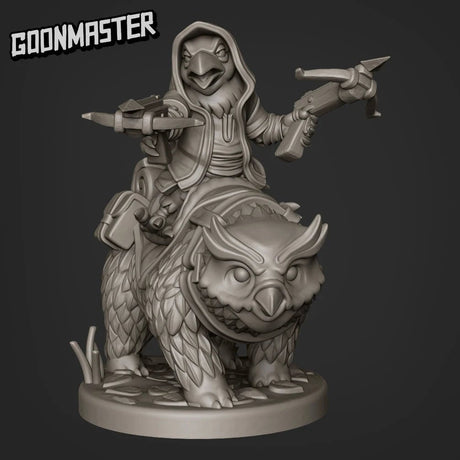 Crow Rider On OwlBears Miniature | A - Tabletop RPG & D&D miniature. Perfect for wargaming & collectors