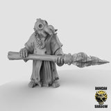 mindflayer worshipers cult Miniature with spears | A - Tabletop RPG & D&D miniature. Perfect for wargaming & collectors