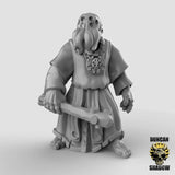 mindflayer worshipers cult Miniature with clubs | B - Tabletop RPG & D&D miniature. Perfect for wargaming & collectors