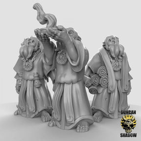 mindflayer worshipers cult Miniature with elites | Set of 3 - Tabletop RPG & D&D miniature. Perfect for wargaming & collectors