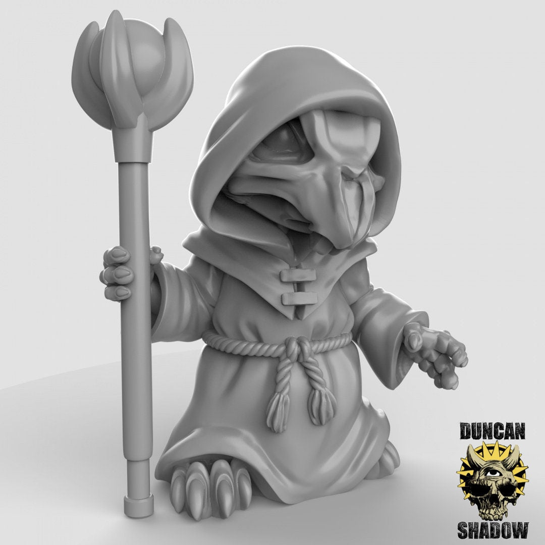 Cultist Mouse Folk, Mouse Folk Miniature - Left - 28mm