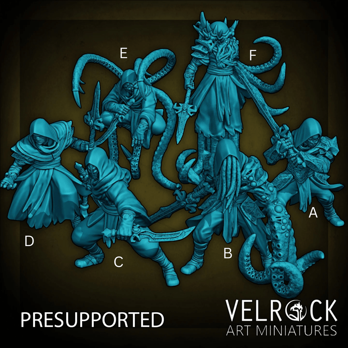 Cultist of the older gods Miniature | Set of 6 - Tabletop RPG & D&D miniature. Perfect for wargaming & collectors