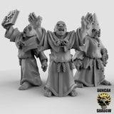 Cultist Priest Miniature | Set of 3 - Tabletop RPG & D&D miniature. Perfect for wargaming & collectors