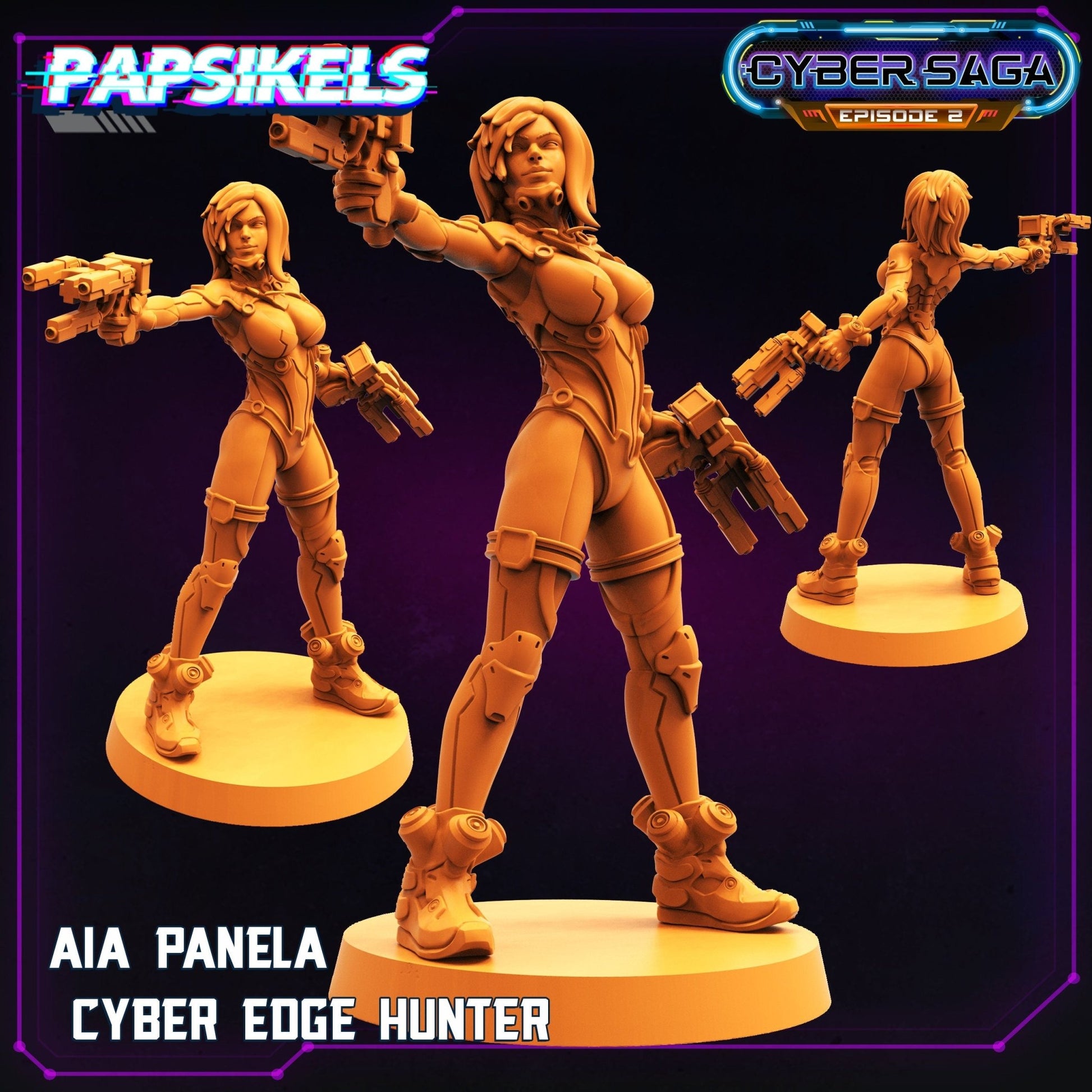 Cyber Edge Hunter Miniature - Aia - 32mm