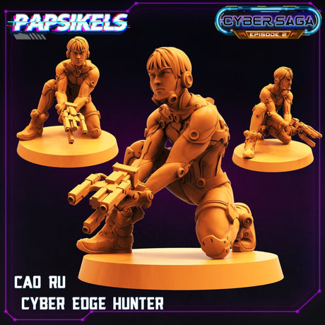 Cyber Edge Hunter Miniature | Cao Ru - Tabletop RPG & D&D miniature. Perfect for wargaming & collectors