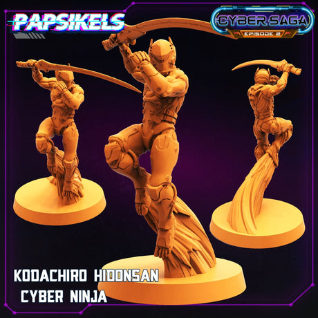 Cyber Villains Miniature | Cyber Ninja - Tabletop RPG & D&D miniature. Perfect for wargaming & collectors