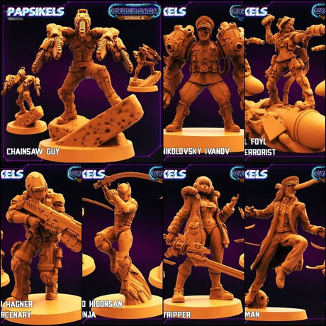Cyber Villains Miniature | Full Set All Models - Tabletop RPG & D&D miniature. Perfect for wargaming & collectors