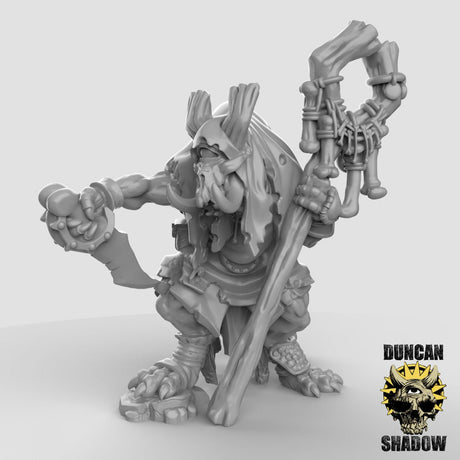 Cyclops Trolls Shaman Miniature | A - Tabletop RPG & D&D miniature. Perfect for wargaming & collectors