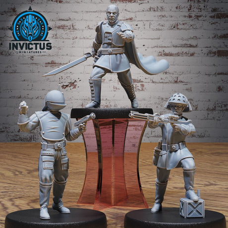 Dark Division Command Squad Miniature | Set of 3 - Tabletop RPG & D&D miniature. Perfect for wargaming & collectors