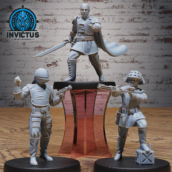 Dark Division Command Squad Miniature | Set of 3 - Tabletop RPG & D&D miniature. Perfect for wargaming & collectors