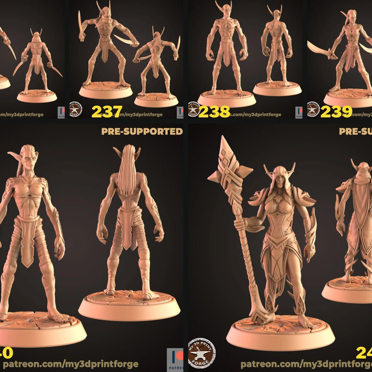 Dark Elves Miniature - Set of 6 - 28mm – Ottsworkshop