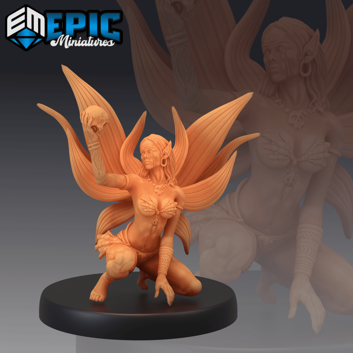Dark Fairy Miniature | A - Tabletop RPG & D&D miniature. Perfect for wargaming & collectors