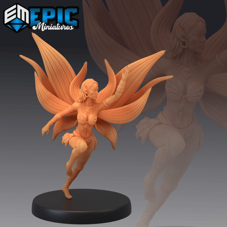 Dark Fairy Miniature | B - Tabletop RPG & D&D miniature. Perfect for wargaming & collectors
