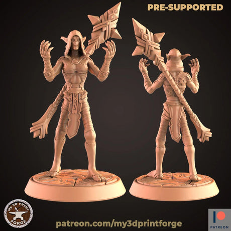 Darkelf Wizard Miniature | B - Tabletop RPG & D&D miniature. Perfect for wargaming & collectors