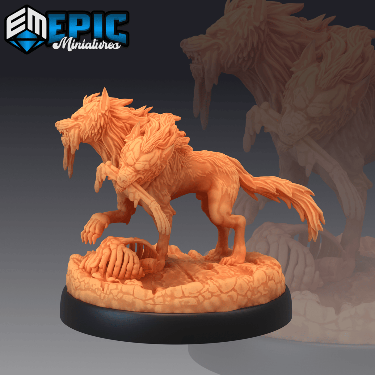 Death Dog Miniature | B - Tabletop RPG & D&D miniature. Perfect for wargaming & collectors