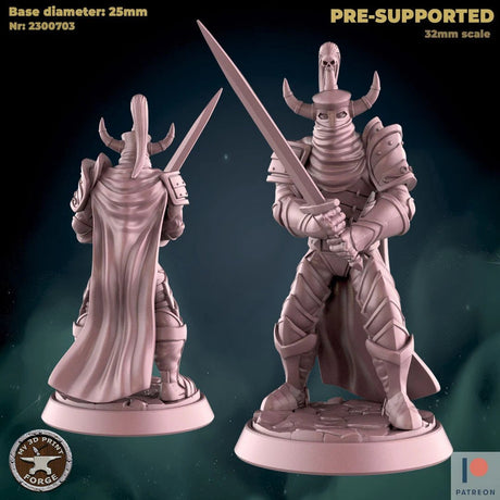 Death Knight Miniature | A - Tabletop RPG & D&D miniature. Perfect for wargaming & collectors