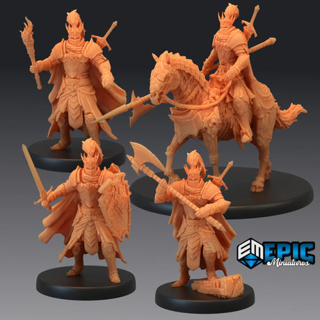 Death Knight Miniature set | set of 4 - Tabletop RPG & D&D miniature. Perfect for wargaming & collectors