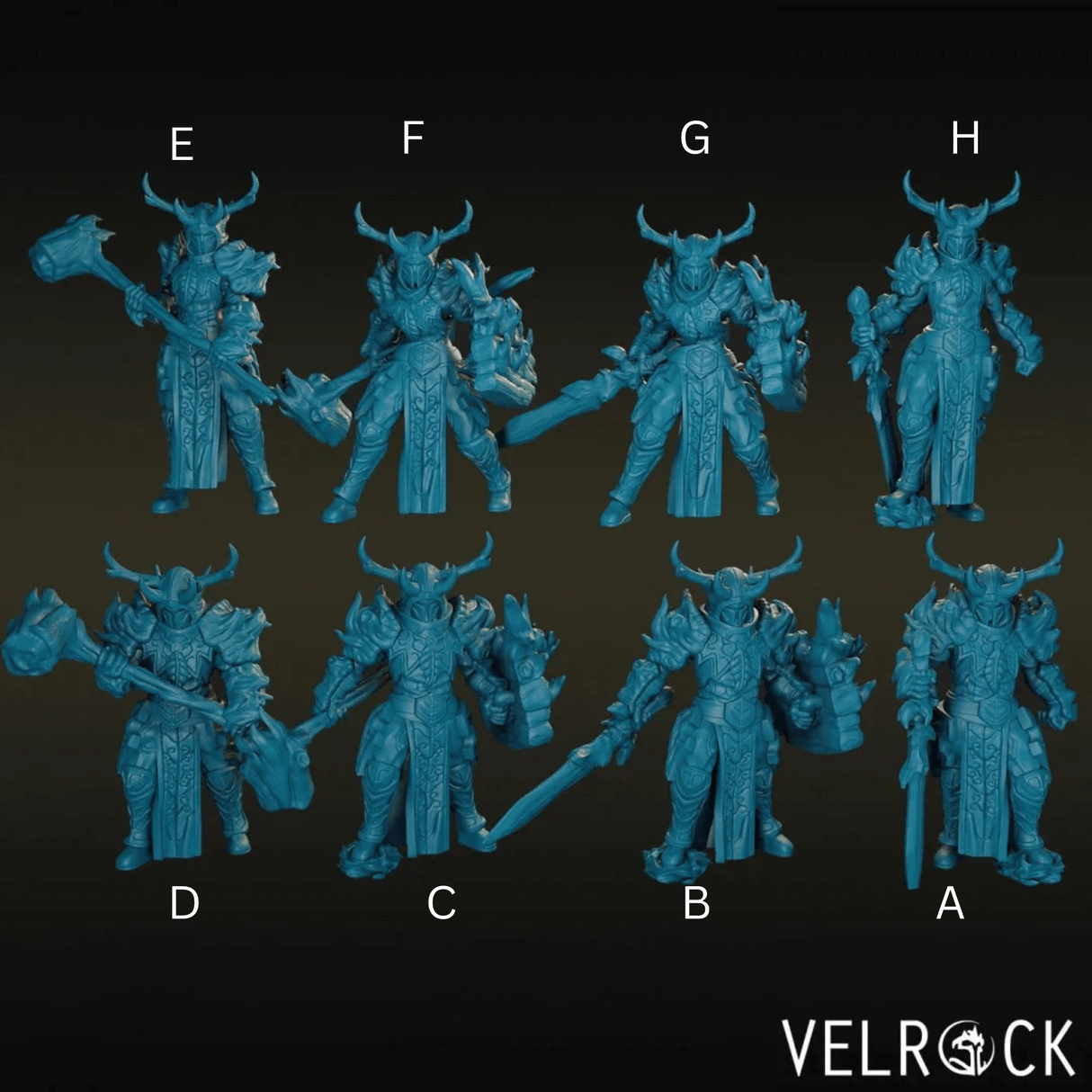 Death Knight Druid Miniature | Set of 8 - Tabletop RPG & D&D miniature. Perfect for wargaming & collectors