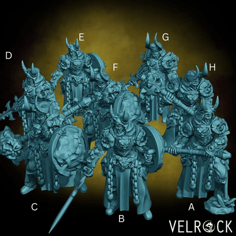 Death Knight Miniature squad | Set of 8 - Tabletop RPG & D&D miniature. Perfect for wargaming & collectors