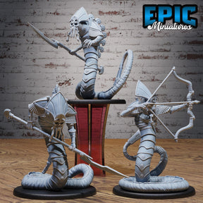 Death Serpent Miniature | Set of 3 - Tabletop RPG & D&D miniature. Perfect for wargaming & collectors