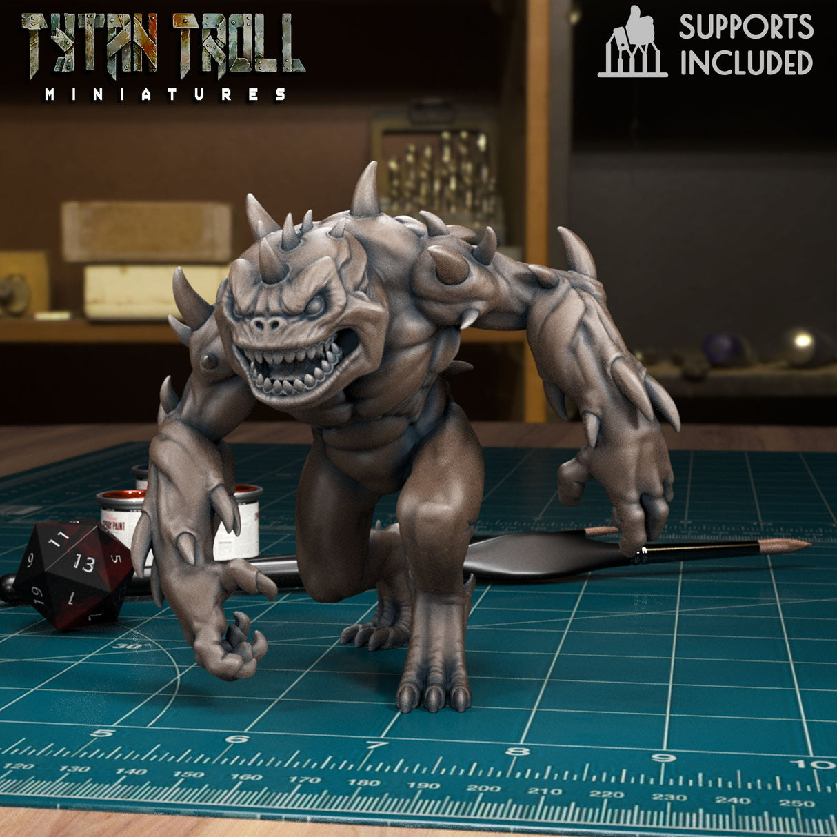 Death Slaad Miniature | A - Tabletop RPG & D&D miniature. Perfect for wargaming & collectors