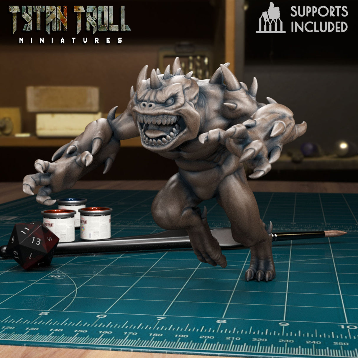 Death Slaad Miniature | B - Tabletop RPG & D&D miniature. Perfect for wargaming & collectors