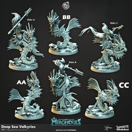 Deep Sea Valkyries Miniature | Deep Sea Valkyrie A - Tabletop RPG & D&D miniature. Perfect for wargaming & collectors