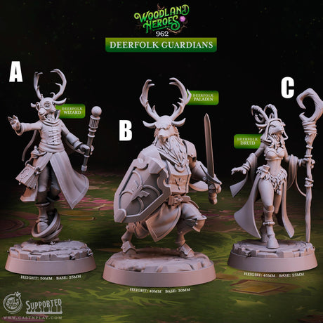 Deer Folk Miniature | A - Tabletop RPG & D&D miniature. Perfect for wargaming & collectors