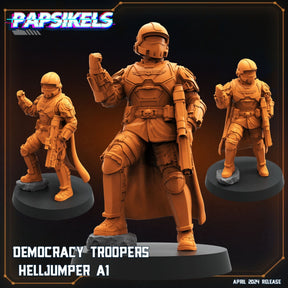 Democracy Troopers Helljumper Miniature | Helljumper 1 - Tabletop RPG & D&D miniature. Perfect for wargaming & collectors