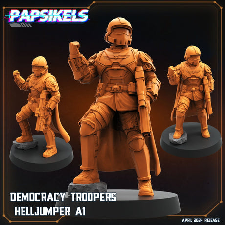 Democracy Troopers Helljumper Miniature | Helljumper 1 - Tabletop RPG & D&D miniature. Perfect for wargaming & collectors