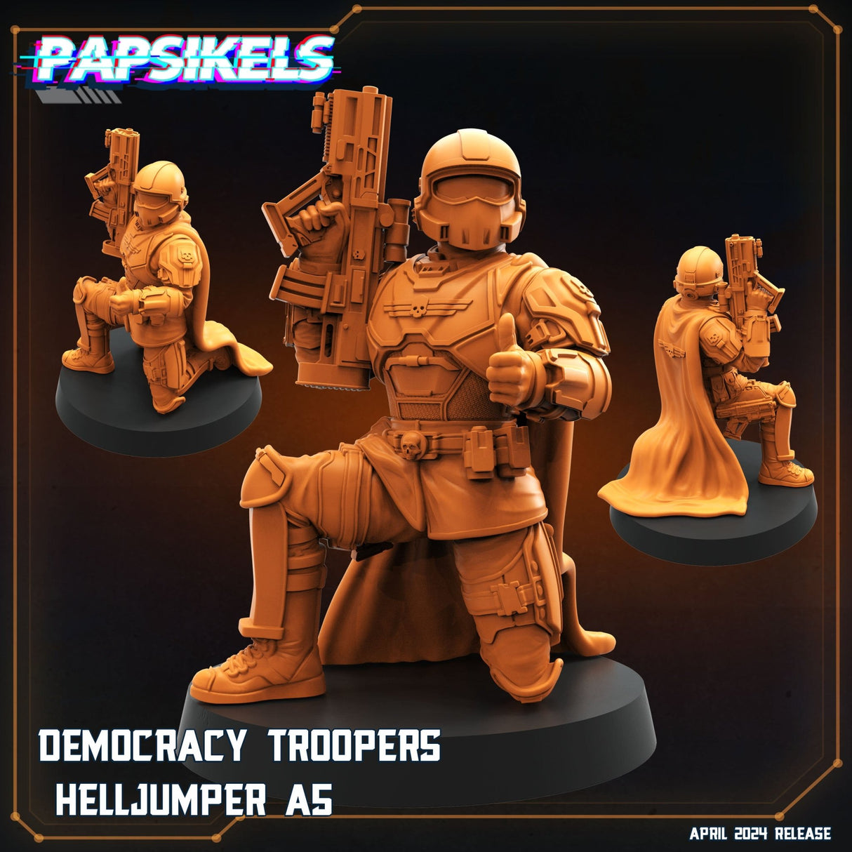 Democracy Troopers Helljumper Miniature | Helljumper 5 - Tabletop RPG & D&D miniature. Perfect for wargaming & collectors