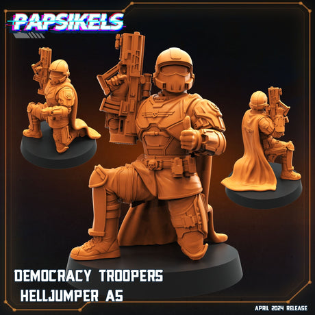 Democracy Troopers Helljumper Miniature | Helljumper 5 - Tabletop RPG & D&D miniature. Perfect for wargaming & collectors