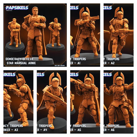 Democracy Troopers Hellstriker Miniature | Full Set All Models - Tabletop RPG & D&D miniature. Perfect for wargaming & collectors