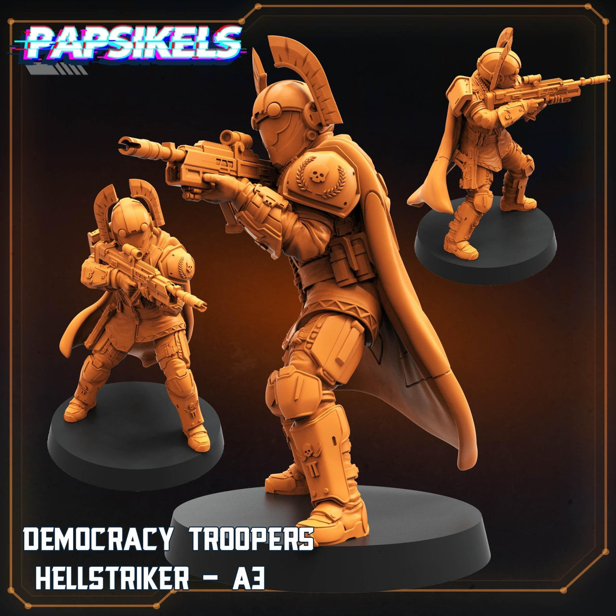 Democracy Troopers Hellstriker Miniature | Hellstriker 3 - Tabletop RPG & D&D miniature. Perfect for wargaming & collectors