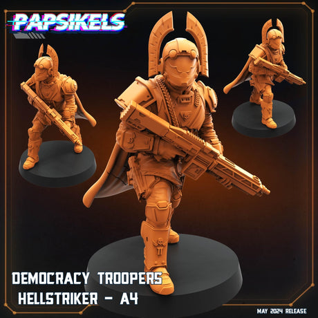 Democracy Troopers Hellstriker Miniature | Hellstriker 4 - Tabletop RPG & D&D miniature. Perfect for wargaming & collectors