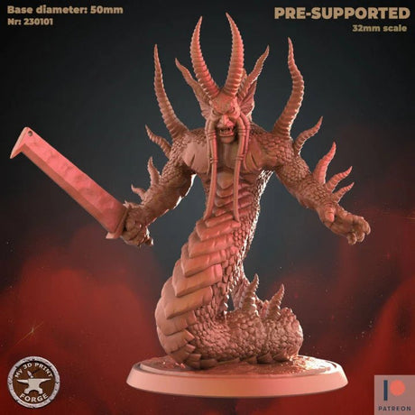 Demon Snakes Miniature | A - Tabletop RPG & D&D miniature. Perfect for wargaming & collectors