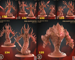 Demon Snakes Miniature | Set of 6 - Tabletop RPG & D&D miniature. Perfect for wargaming & collectors