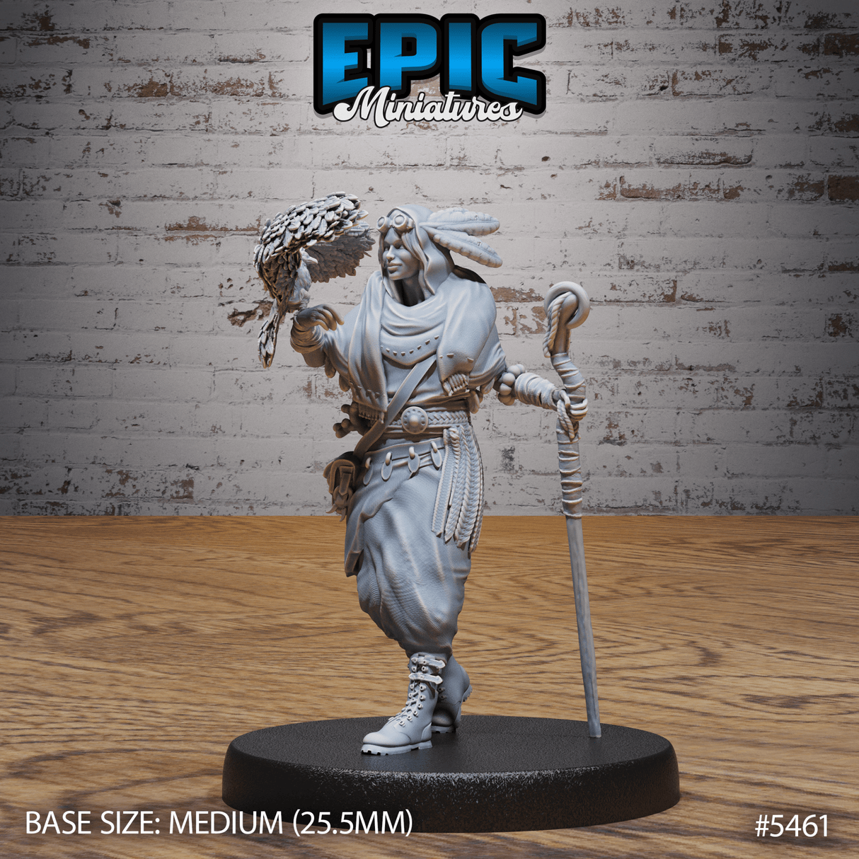 Desert Druid Miniature | A - Tabletop RPG & D&D miniature. Perfect for wargaming & collectors
