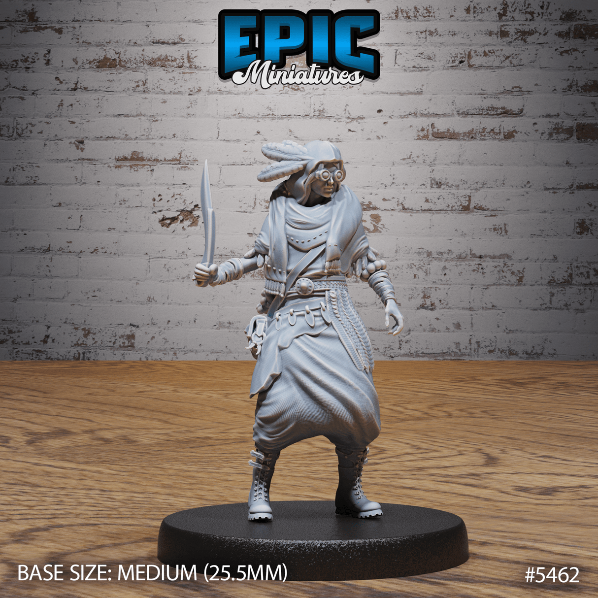 Desert Druid Miniature | B - Tabletop RPG & D&D miniature. Perfect for wargaming & collectors