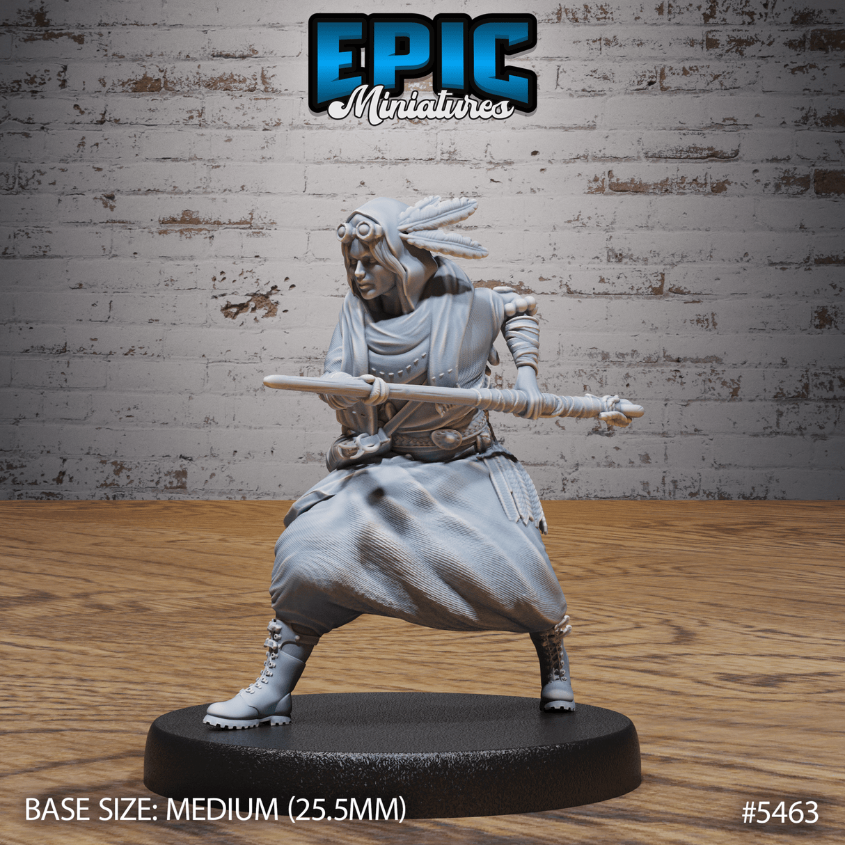 Desert Druid Miniature | C - Tabletop RPG & D&D miniature. Perfect for wargaming & collectors