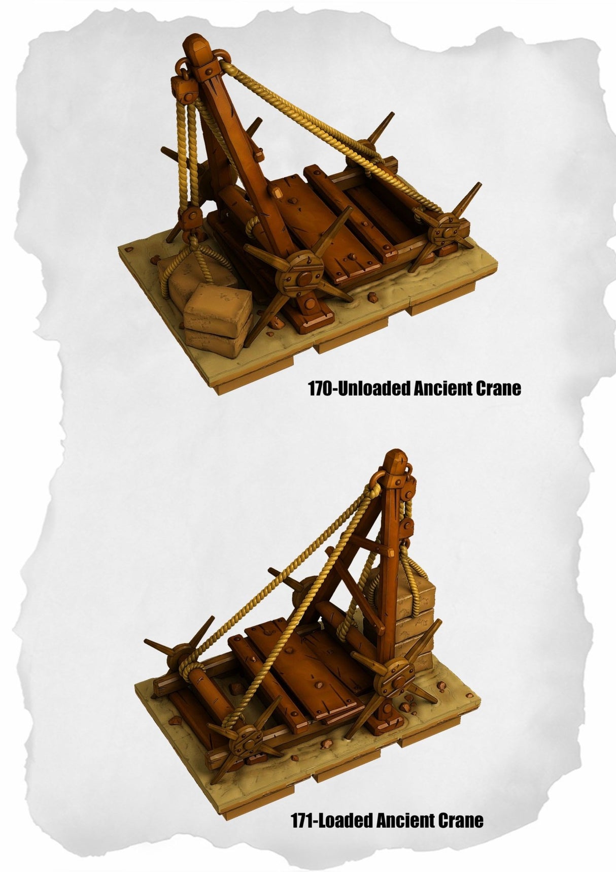 Desert Tiles Ancient Crane Pack (ET 170 to ET 171) | Buy Bundle (2 Blocks) - Tabletop RPG & D&D miniature. Perfect for wargaming & collectors