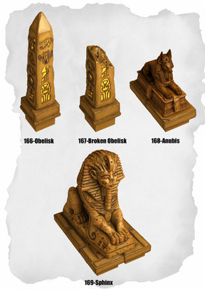 Desert Tiles Ancient Statue Pack (ET 166 to ET 169) | Set of 4 - Tabletop RPG & D&D miniature. Perfect for wargaming & collectors